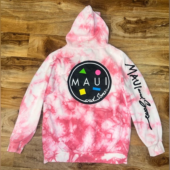 Maui & Sons Pink Tie Dye Hoodie Youth Large 14 - Picture 5 of 9